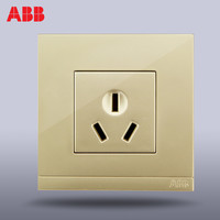 ABB 开关插座由悦珍珠金系列一开二开五孔三孔16A墙壁家用套餐面板