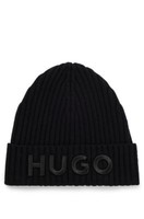 HUGO BOSS 刺绣徽标装饰羊毛毛线帽