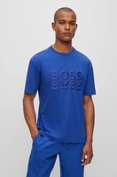 HUGO BOSS 常规版同色系徽标棉质平纹针织 T 恤