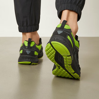 Skechers斯凯奇男鞋舒适缓震跑步鞋轻质透气网面运动鞋日常通勤休闲鞋 黑色/柠檬色 39.5