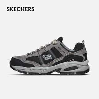 Skechers斯凯奇经典复古潮流熊猫鞋舒适百搭厚底休闲运动老爹鞋 木炭色/黑色 39