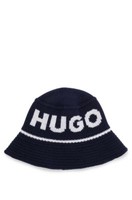 HUGO BOSS 徽标提花装饰针织渔夫帽