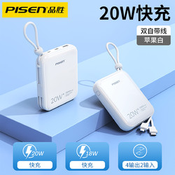 PISEN 品胜 D156 移动电源 苹果白 10000mAh Micro-B/Type-C 20W