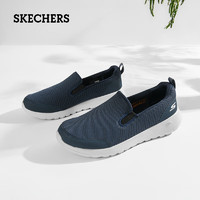 Skechers斯凯奇男鞋透气时尚健步鞋舒适缓震一脚蹬休闲运动鞋 海军蓝色 39.5