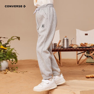 CONVERSE 匡威 童装男童长裤2023春秋儿童针织休闲运动裤子大童小童防蚊裤 岩岭灰(冬季加绒) 130/56(7)