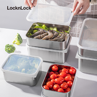 LOCK&LOCK; 保鲜盒食品级不锈钢饭盒冰箱冷冻盒水饺专用水果便当盒