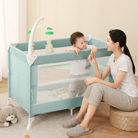 COOL BABY 酷儿宝贝 多功能婴儿床可折叠可移动护栏可拼接宝宝床便携式推车床
