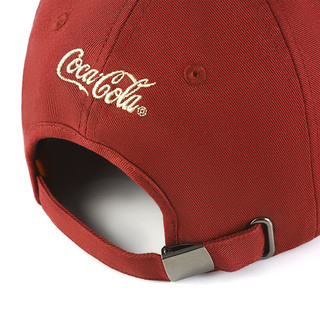 可口可乐（Coca-Cola）棒球帽纯棉吸湿速干钓鱼帽子透气遮阳鸭舌帽 户外枣红色均码 联名