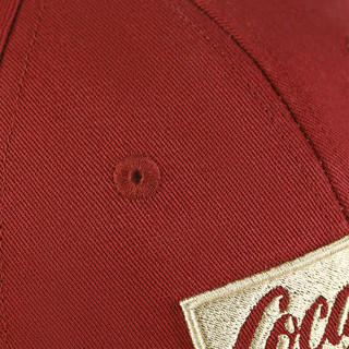 可口可乐（Coca-Cola）棒球帽纯棉吸湿速干钓鱼帽子透气遮阳鸭舌帽 户外枣红色均码 联名