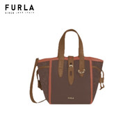 今日必买：FURLA 芙拉 URLA 芙拉 NET系列牛皮时尚休闲女士迷你手提包 棕花色 mini