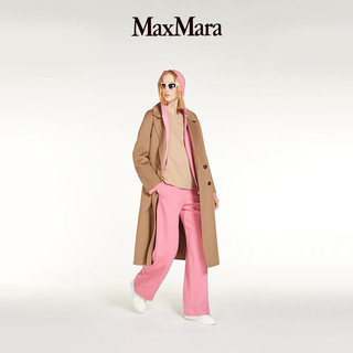 MaxMara 2023早春 女士 双排扣羊毛混纺大衣9011143106 驼色 44