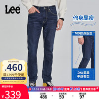 Lee XLINE23秋冬新品709修身锥形深蓝色男牛仔裤LMB1007092VA-565 深蓝色（裤长31） 33(140-150斤可选)