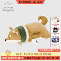 LIV HEART 日本柴犬睡觉抱枕公仔毛绒玩具狗狗玩偶陪伴玩偶生日礼物圣诞礼物 柴犬围巾款暖手抱枕(仅L号)