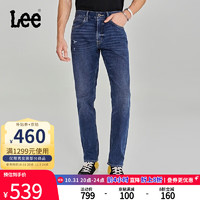 Lee 商场同款23秋冬新品101+726标准中腰直脚中蓝色男牛仔裤休闲潮 中蓝色（裤长31） 31