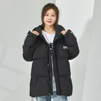 Q-AND 奇安达 女式保暖加厚棉服冬季防风连帽棉衣休闲宽松长袖面包服棉袄