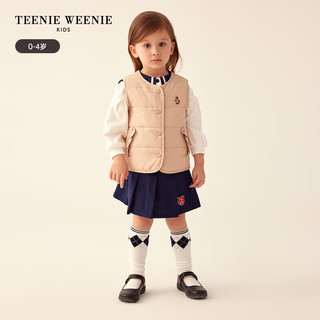 Teenie Weenie Kids小熊童装女宝宝23年秋季英伦风风衣两件套 米色 80cm