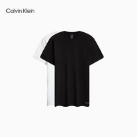 卡尔文·克莱恩 Calvin Klein 内衣男士两件装简约舒适圆领纯棉打底家居睡衣短袖T恤NP2153O WBI-太空黑/月光白 M