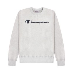 Champion 草写logo纯色加绒圆领卫衣