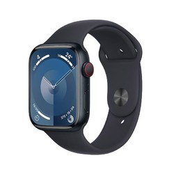 Apple 苹果 Watch Series 9 智能手表45毫米午夜色铝金属表壳午夜色运动型表带S/M 电话手表MRP53CH/A