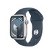 Apple 苹果 Watch Series 9 智能手表41毫米银色铝金属表壳 风暴蓝色运动型表带S/MiWatch s9
