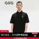 GXG 男装稀奇艺术联名21年夏季商场同款黑色刺绣polo衫 黑色 165/S