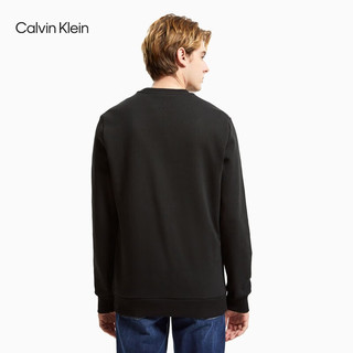 卡尔文·克莱恩 Calvin Klein 男女情侣中性简约运动风经典字母舒适针织休闲卫衣随心选 40GC413-001-黑色 L