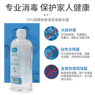 75%酒精消毒液免洗手 500ML/瓶 大瓶装家用办公开学乙醇消毒液皮肤物品清洁护理