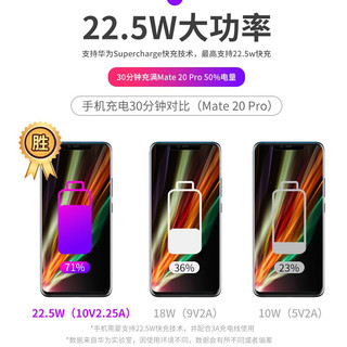 HUAWEI 华为 充电器22.5W超级快充SE多协议适用p40mate40 30 20pro荣耀30x10手机 10V2.25A充电器+数据线