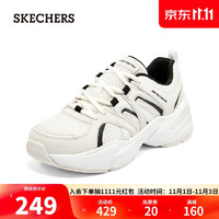 斯凯奇（Skechers）Skechers厚底运动熊猫女鞋8730075 乳白色/OFWT 38 