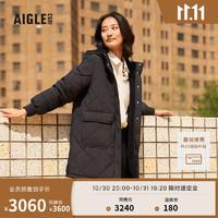 AIGLE【11.11】AIGLE艾高WR防泼水户外保暖长款女士棉服 黑色 AN376 38(165/88A)