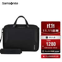 Samsonite 新秀丽 公文包男士商务通勤手提电脑包横款单肩包黑色15.6英寸KL6*09003