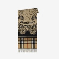 BURBERRY 博柏利 马术骑士徽标羊绒围巾 80737681
