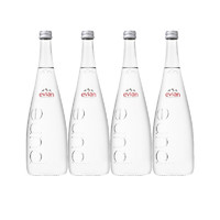 evian 依云 法国 依云天然矿泉水750ml*12玻璃瓶 整箱装弱碱性饮用水 750ml*4 玻璃瓶