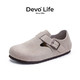 移动端、京东百亿补贴：Devo 的沃 Life的沃软木鞋   圆头单鞋复古情侣鞋