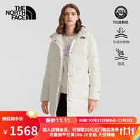 The North Face22秋冬北面羽绒服女款户外700蓬鹅绒保暖中长款羽绒服7QSR N3N/白色 XL