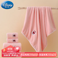 Disney 迪士尼 浴巾三件套（1浴巾+2毛巾）草莓熊粉