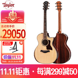 TAYLOR 泰勒814CE全单电箱吉他 泰莱云杉ES2拾音器民谣原木色 41英寸