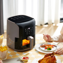 thermos膳魔师可视空气炸锅大容量无油5升家用多功能空气炸锅