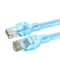 纤飞 千兆高速宽带线CAT6类工程监控电脑路由器网络连接家用成品跳线 8芯双绞线 淡蓝色 1米