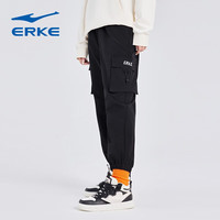 ERKE 鸿星尔克 女士工装运动裤 正黑 M