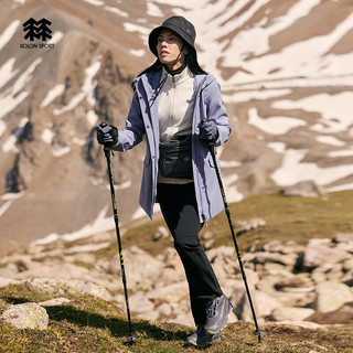 KOLON SPORT/可隆三合一防水夹克 女子户外透湿防风运动外套 【软壳内胆】LKJK3WNT94-IS 蓝紫 180/2XL