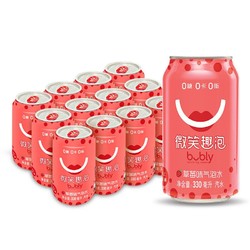 pepsi 百事 可乐bubly微笑趣泡草莓味气泡水 330ml*12罐