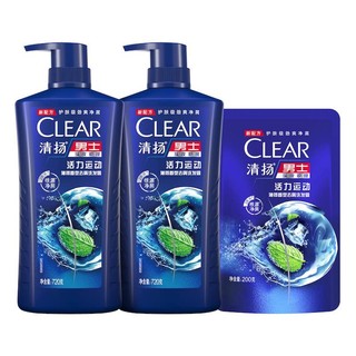 CLEAR 清扬 男士去屑洗发露 活力运动薄荷型 720g+100g