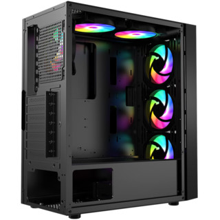 MSI 微星 龙菱二代  黑色游戏办公台式电脑主机atx机箱 (支持ATX主板/240冷排散热/玻璃侧透/优化风道设计)