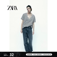 ZARA 2023秋季新品 女装 V 领基本款短袖T 恤 1660319 104