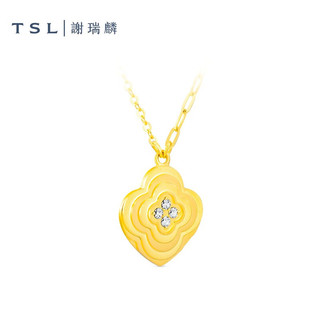 谢瑞麟（TSL）COMMA系列金钻星光黄金项链时尚金饰足金套链XM212 3.6g 计价类（工费620元）