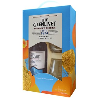 格兰威特（Glenlivet）洋酒 单一麦芽威士忌创始人甄选限量双杯礼盒 700ml