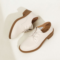 belle百丽哑光牛津鞋女秋新商场同款牛皮革正装小皮鞋