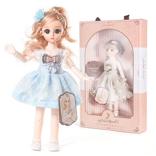 babyjianle女孩子洋娃娃玩具礼盒过家家女生公主娃娃套装仿真儿童 （41cm手提礼盒）白-30cm娃娃