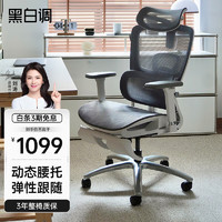 HBADA 黑白调 20点：E2 人体工学椅电脑椅 白色高配